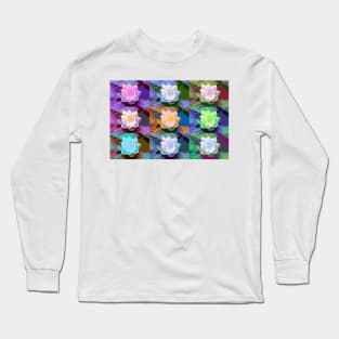 Water lily in the garden pond as digital collage Long Sleeve T-Shirt